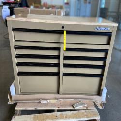 DALLAS LOCATION - Husky Standard Duty 46 in. W x 18 in. D 9-Drawer Gloss Tan Mobile Workbench Cabinet with Solid Wood Top