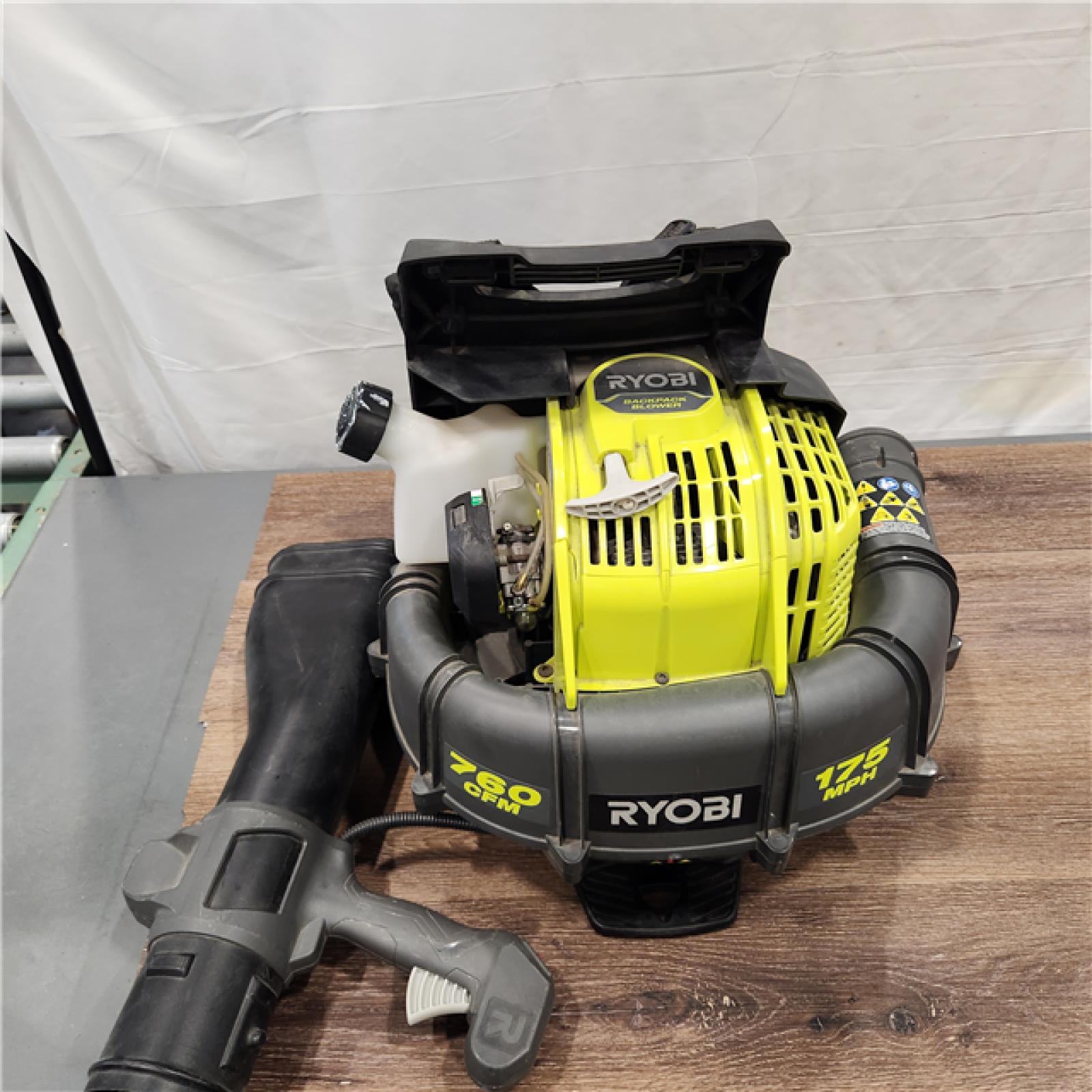 AS-IS RYOBI 175 MPH 760 CFM 38cc Gas Backpack Leaf Blower