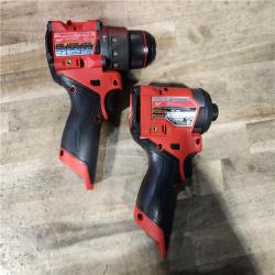 HOUSTON LOCATION - AS-IS Milwaukee M12 FUEL Cordless 2-Tool Combo Kit: 1/2Hammer Drill  1/4Hex Impact Driver 3497-22
