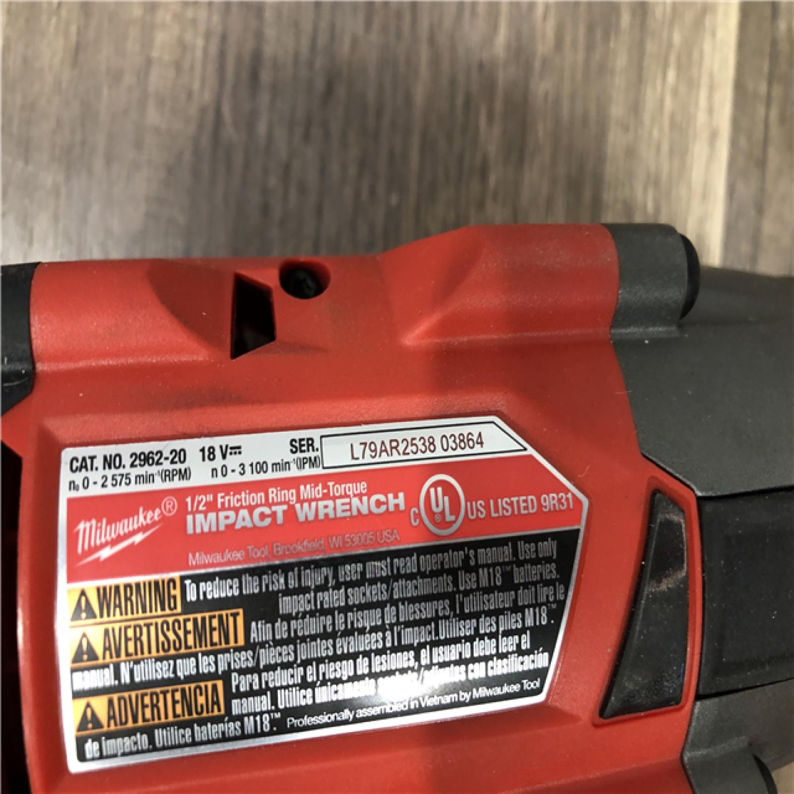 AS-IS Milwaukee FUEL Gen-2 18V Lithium-Ion Brushless Cordless Mid Torque 1/2 in. Impact Wrench w/Friction Ring (Tool-Only)