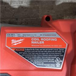 Houston Location AS-IS Milwaukee FUEL 18-Volt Lithium-Ion Brushless Cordless Coil Roofing Nailer (Tool Only)