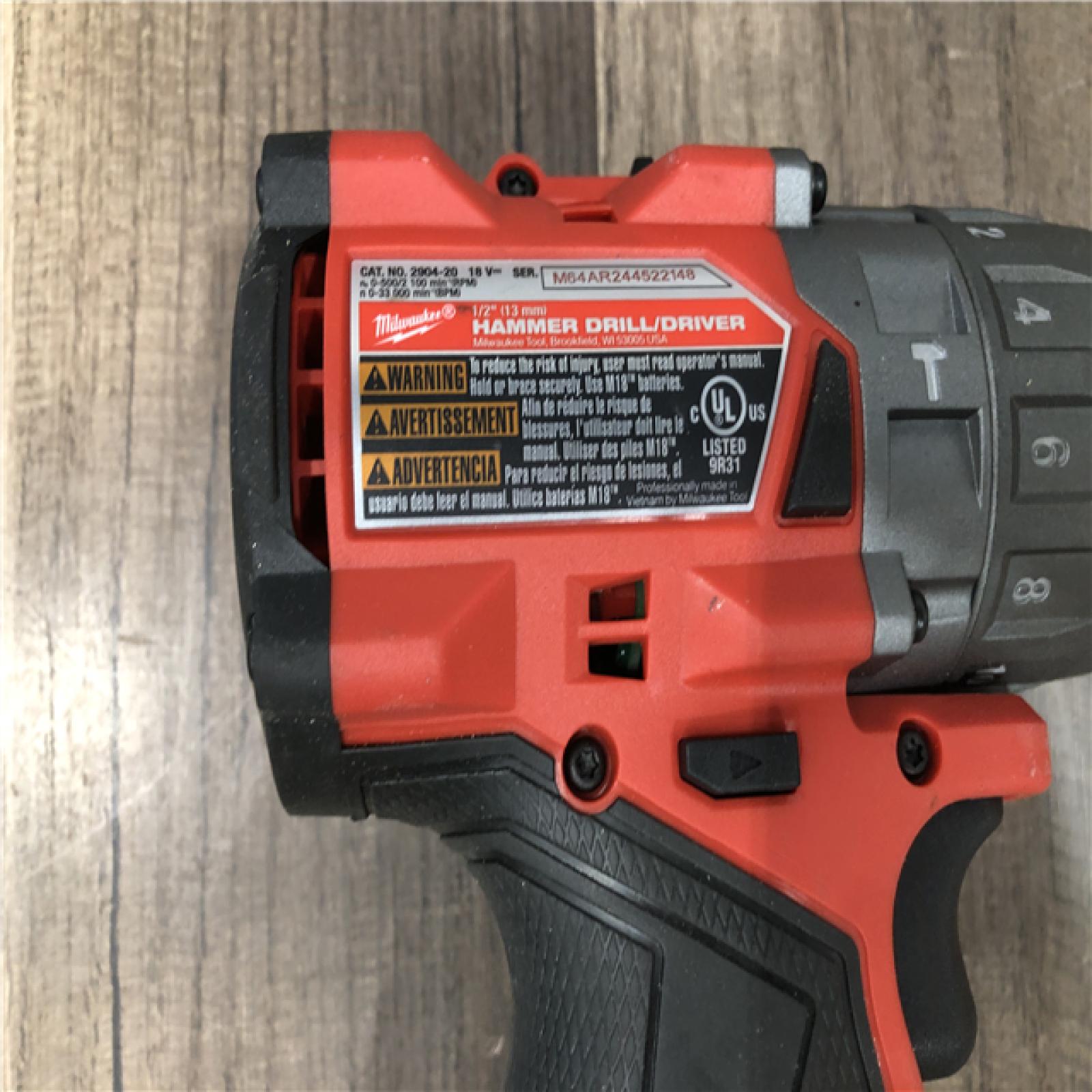 AS-IS Milwaukee FUEL 18V Lithium-Ion Brushless Cordless 1/2 in. Hammer Drill/Driver (Tool-Only)