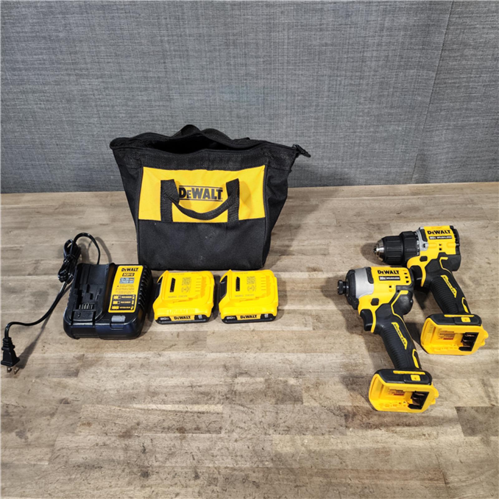 HOUSTON LOCATION - AS-IS DEWALT 2 TOOL COMBO KIT W/ (2) BATTERY & CHARGER