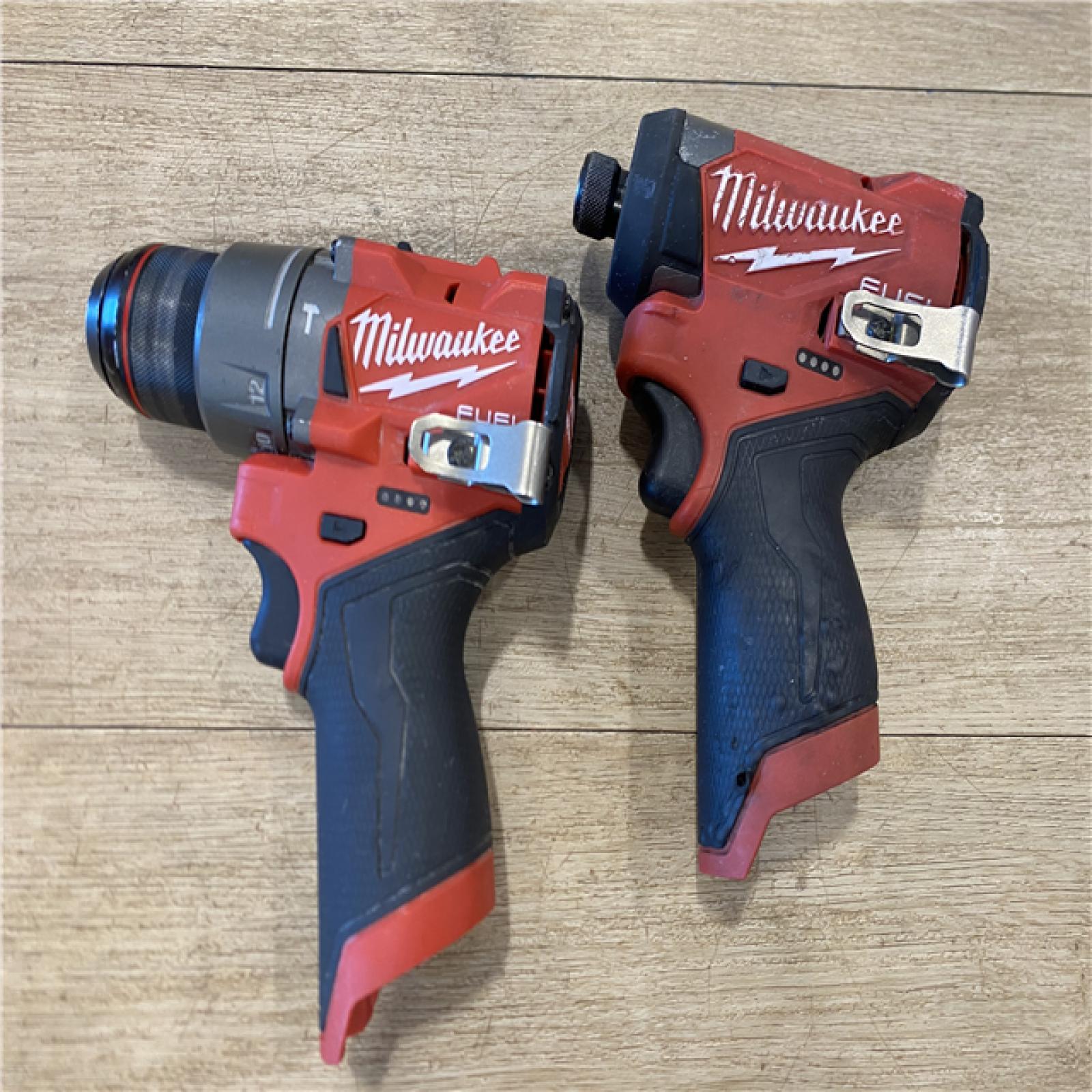 AS-IS Milwaukee FUEL 12-Volt Lithium-Ion Brushless Cordless Hammer Drill and Impact Driver Combo Kit