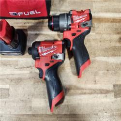 HOUSTON LOCATION - AS - IS Milwaukee FUEL 12-Volt Lithium-Ion Brushless Cordless Hammer Drill and Impact Driver Combo Kit