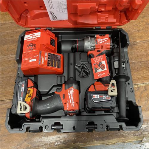 AS-IS MILWAUKEE M18 FUEL 18V Lithium-Ion Brushless Cordless Hammer Drill and Impact Driver Combo Kit (2-Tool) with 2 Batteries