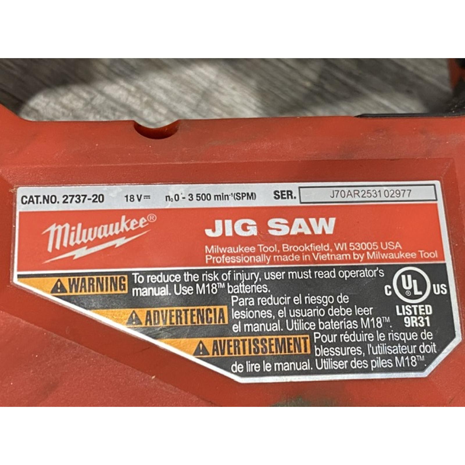 AS-IS Milwaukee  FUEL 18V Lithium-Ion Brushless Cordless Jig Saw (Tool-Only)