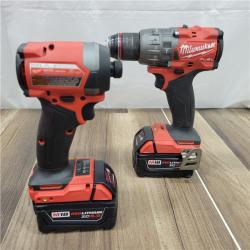 AS-IS  Milwaukee M18 FUEL 18V Lithium-Ion Brushless Cordless Hammer Drill and Impact Driver Combo Kit (2-Tool) with 2 Batteries