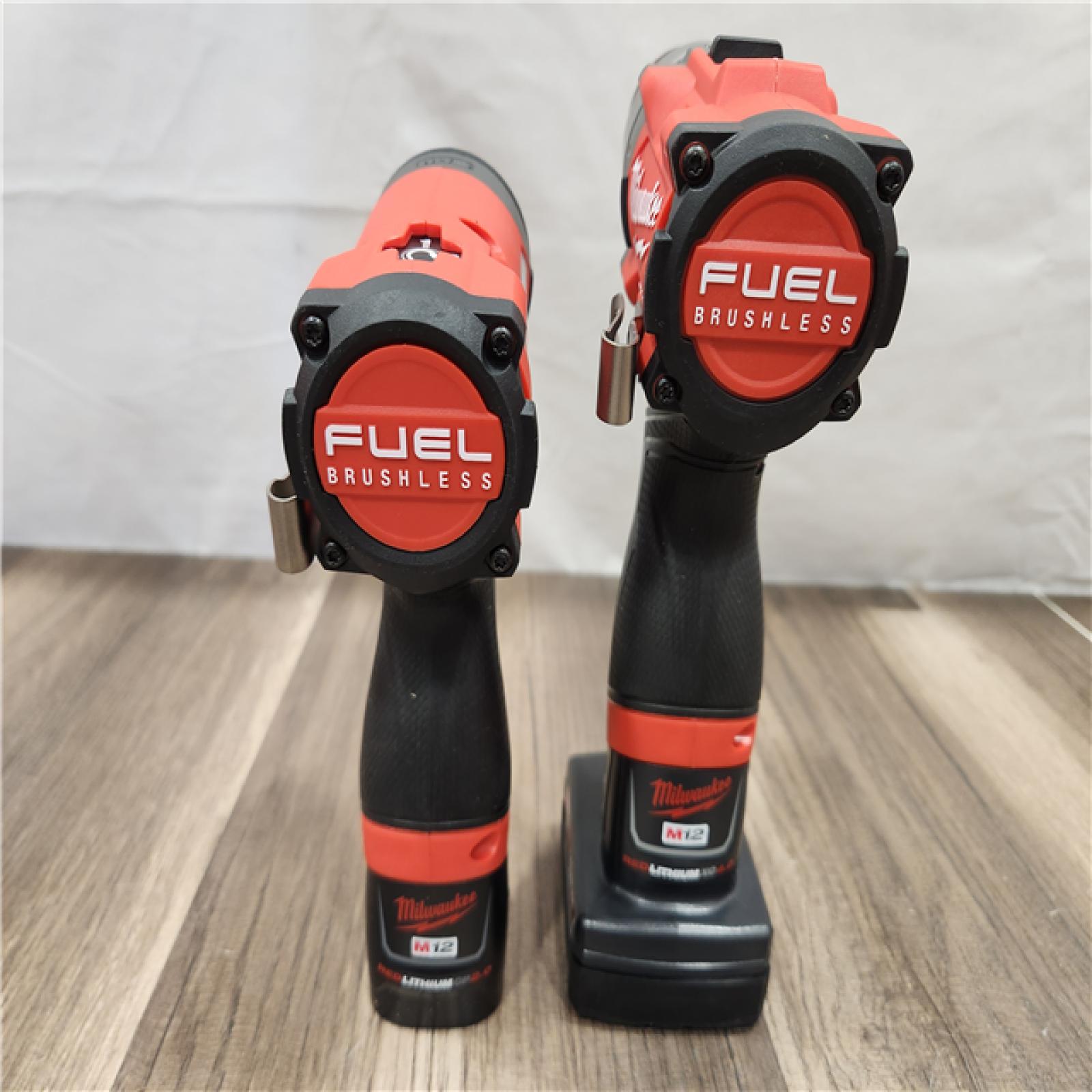 AS-IS- Milwaukee 3497-22 12V Brushless Hammer Drill and Impact Driver Combo Kit