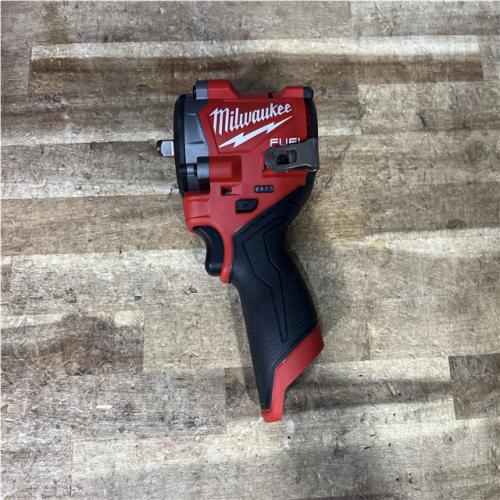 Houston Location AS-IS Milwaukee FUEL 12V Lithium-Ion Brushless Cordless Stubby 3/8 in. Impact Wrench (Tool-Only)