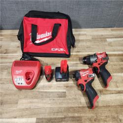 HOUSTON LOCATION - AS - IS Milwaukee FUEL 12-Volt Lithium-Ion Brushless Cordless Hammer Drill and Impact Driver Combo Kit