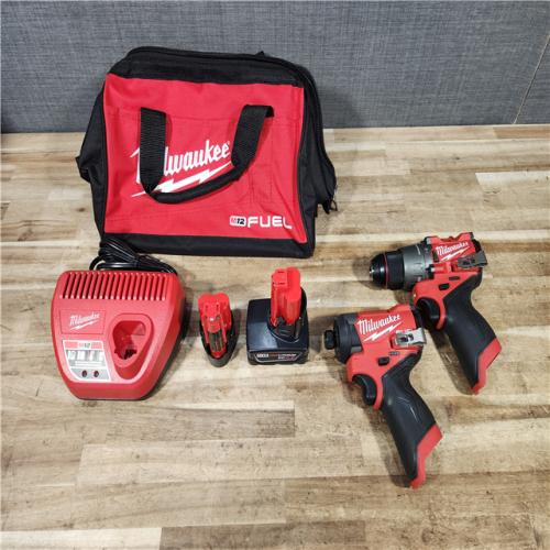 HOUSTON LOCATION - AS - IS Milwaukee FUEL 12-Volt Lithium-Ion Brushless Cordless Hammer Drill and Impact Driver Combo Kit