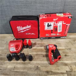 HOUSTON LOCATION - AS-IS (APPEARS LIKE NEW) Milwaukee M12 FUEL 12V Lithium-Ion Brushless Cordless 4-in-1 Installation 3/8 in. Drill Driver Kit with 4-Tool Heads
