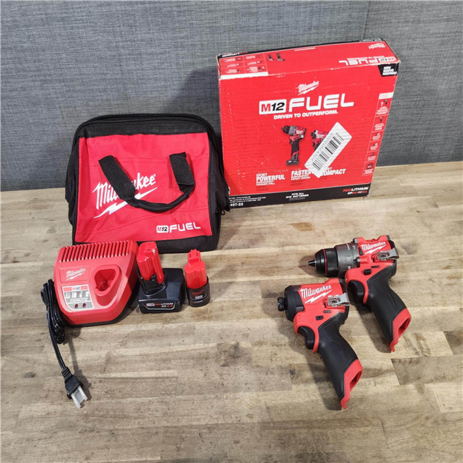 HOUSTON LOCATION - AS-IS (APPEARS LIKE NEW) Milwaukee 3497-22 12V Brushless Hammer Drill and Impact Driver Combo Kit