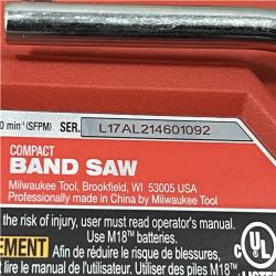 AS-IS Milwaukee FUEL 18V Lithium-Ion Brushless Cordless Compact Bandsaw (Tool-Only)