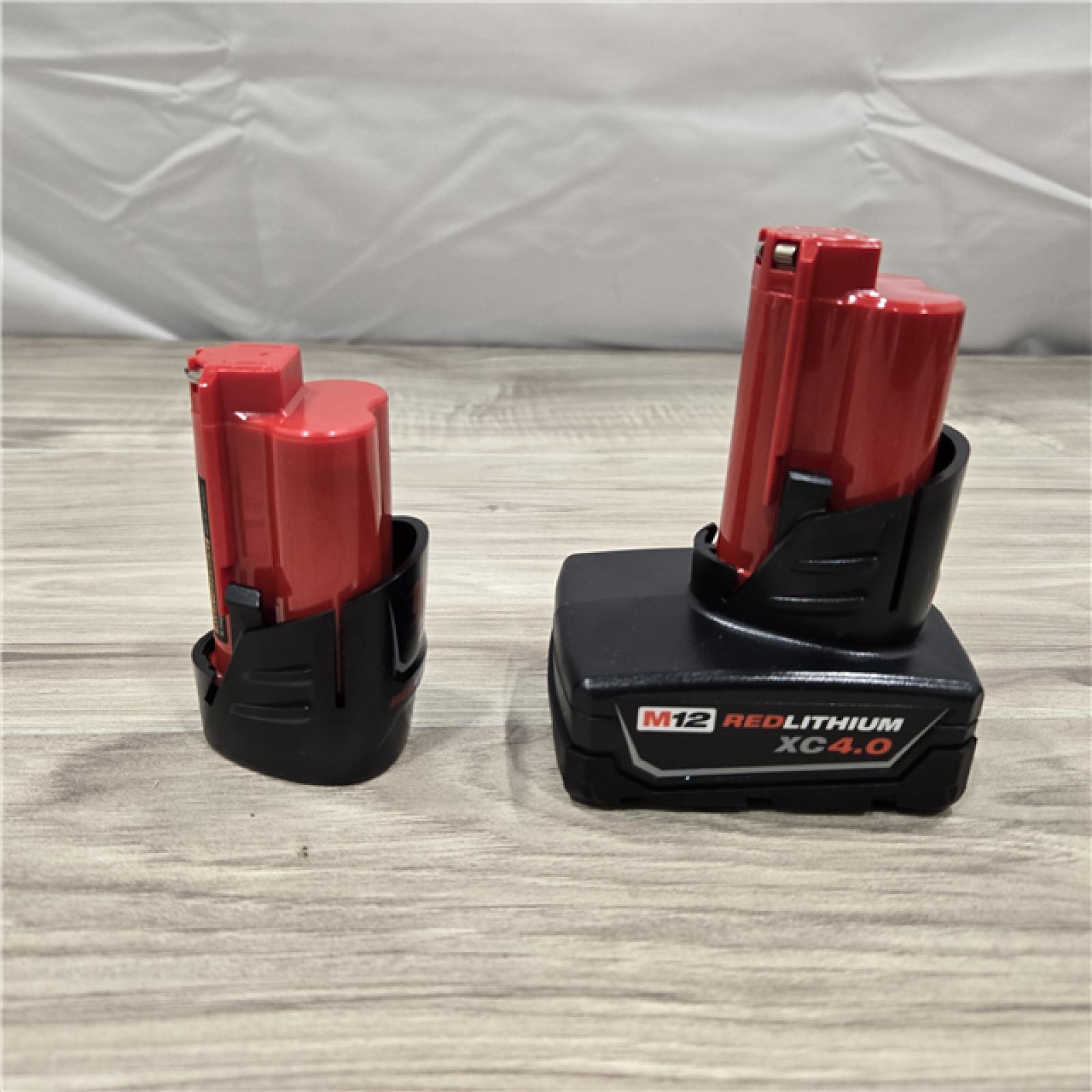 LIKE NEW! - Milwaukee M12 12V 4.0 Ah and 2.0 Ah Battery Packs and Charger Starter Kit (48-59-2424)