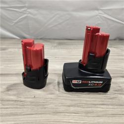 LIKE NEW! - Milwaukee M12 12V 4.0 Ah and 2.0 Ah Battery Packs and Charger Starter Kit (48-59-2424)