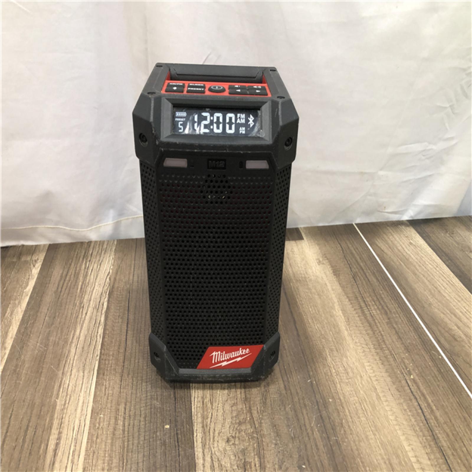AS-IS Milwaukee 12-Volt Lithium-Ion Cordless Bluetooth/AM/FM Jobsite Radio with Charger
