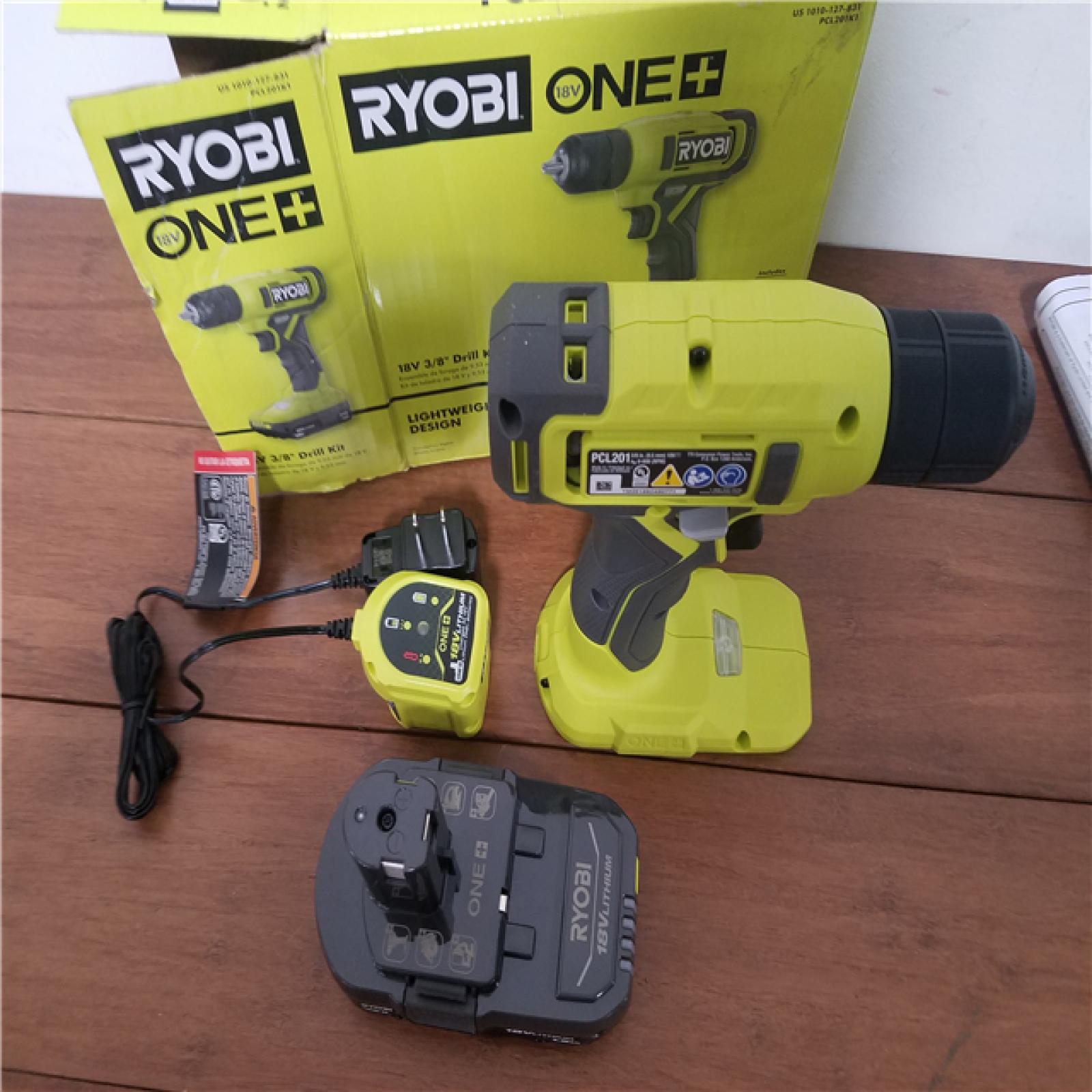 CALIFORNIA AS-IS RYOBI ONE+18V 3/8 DRILL KIT(TOOL ONLY)