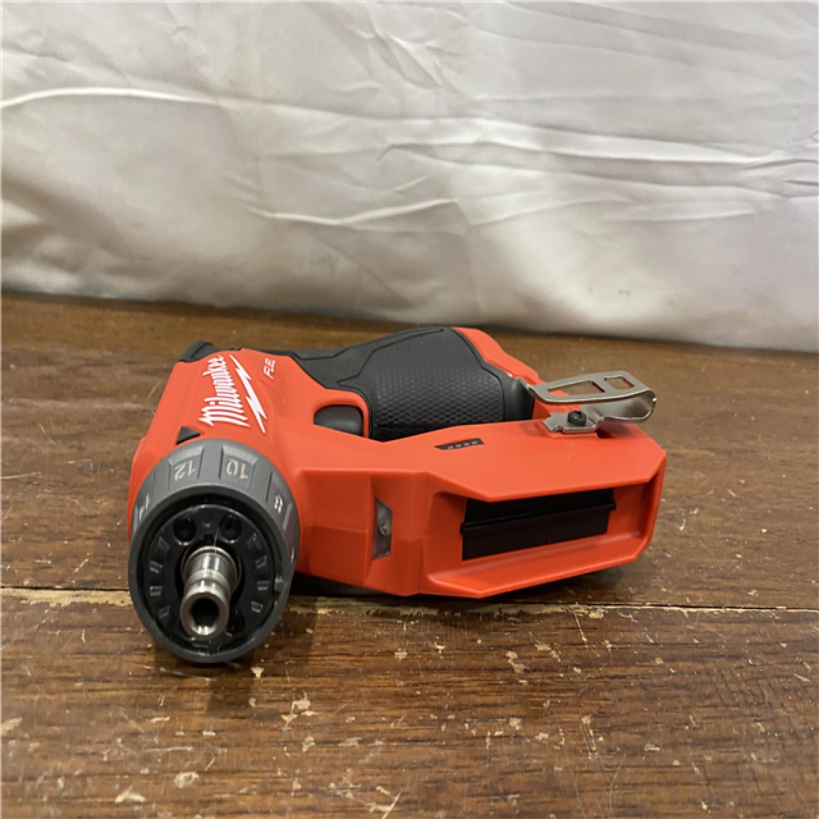 AS-IS Milwaukee M12 FUEL 12V Lithium-Ion Brushless Cordless 4-in-1 Installation 3/8 in. Drill Driver Kit with 4-Tool Heads