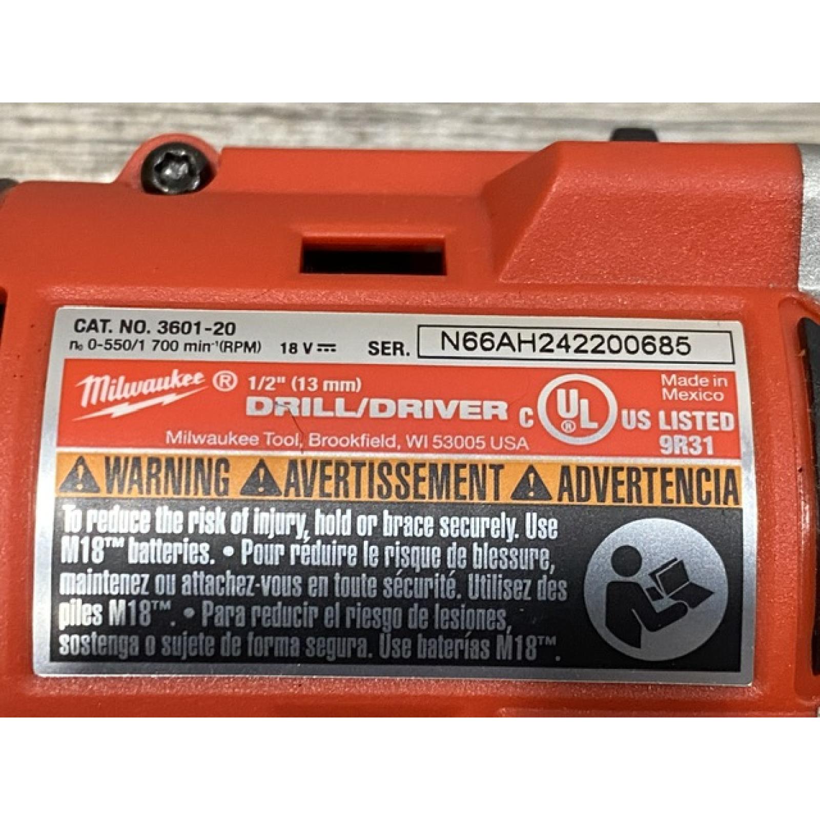 AS-IS Milwaukee 18V Lithium-Ion Brushless Cordless 1/2 in. Compact Drill/Driver Kit