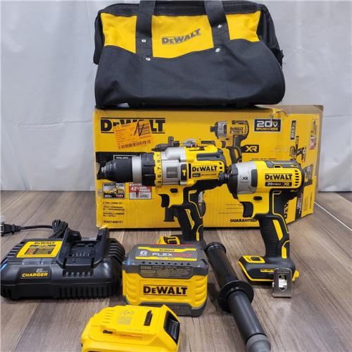AS-IS DEWALT 20V MAX Cordless Brushless Hammer Drill/Driver 2 Tool Combo Kit with FLEXVOLT ADVANTAGE
