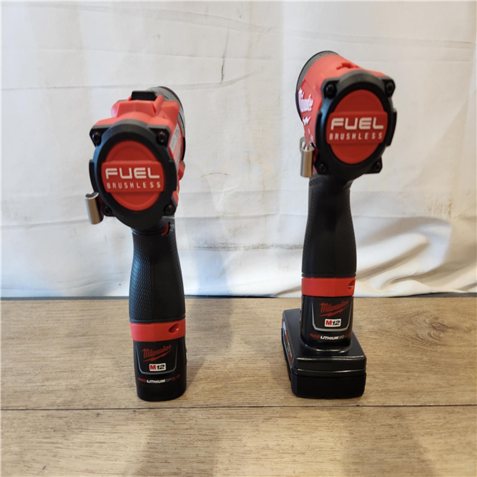 AS-IS- Milwaukee 12V Brushless Hammer Drill and Impact Driver Combo Kit