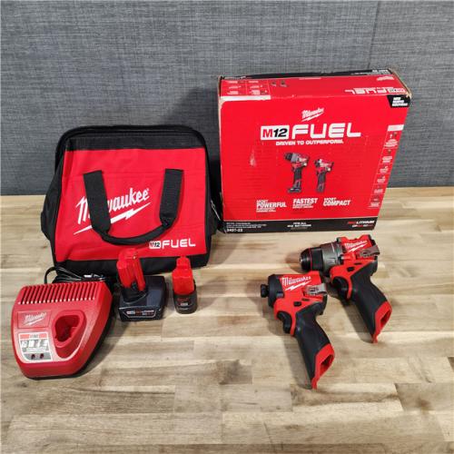 HOUSTON LOCATION - AS-IS (APPEARS LIKE NEW) Milwaukee 3497-22 12V Brushless Hammer Drill and Impact Driver Combo Kit