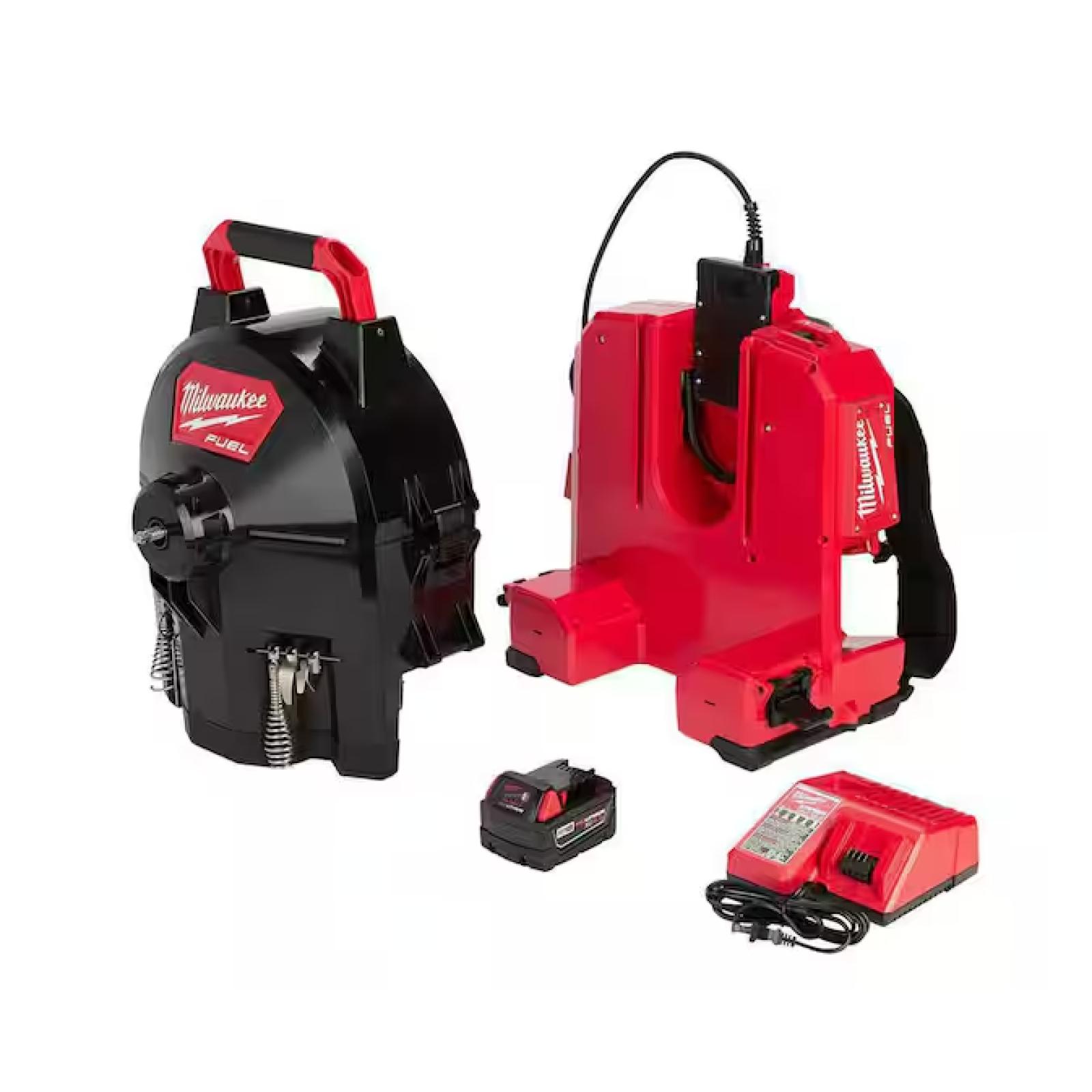 NEW! - Milwaukee M18 Fuel 18-Volt Lithium-Ion Brushless Cordless Drain Cleaning 3/8 in. Switch Pack Sectional Drum System Kit