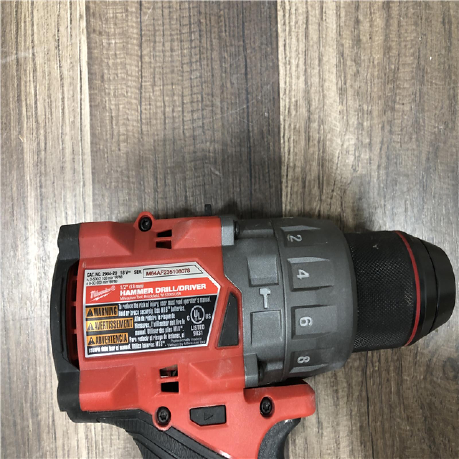 AS-IS Milwaukee FUEL 18V Lithium-Ion Brushless Cordless 1/2 in. Hammer Drill/Driver (Tool-Only)