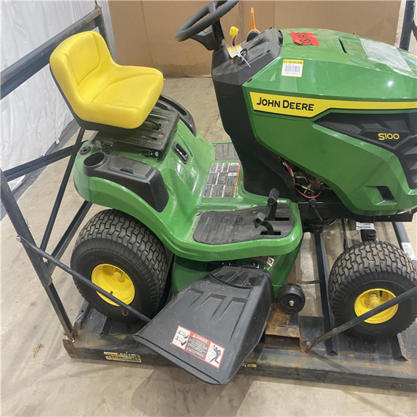 Houston Location - AS-IS Outdoor Power Equipment JOHN DEERE S100 SIT DOWN MOWER