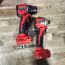 HOUSTON LOCATION - AS-IS Milwaukee M18 18V Lithium-Ion Brushless Cordless Compact Drill/Impact Combo Kit (2-Tool) W/(2) 2.0 Ah Batteries  Charger & Bag
