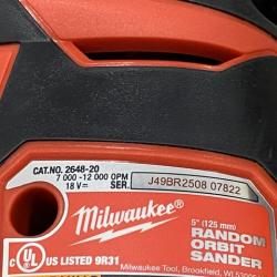 AS-IS Milwaukee 18V Lithium-Ion Cordless 5 in. Random Orbit Sander (Tool-Only)