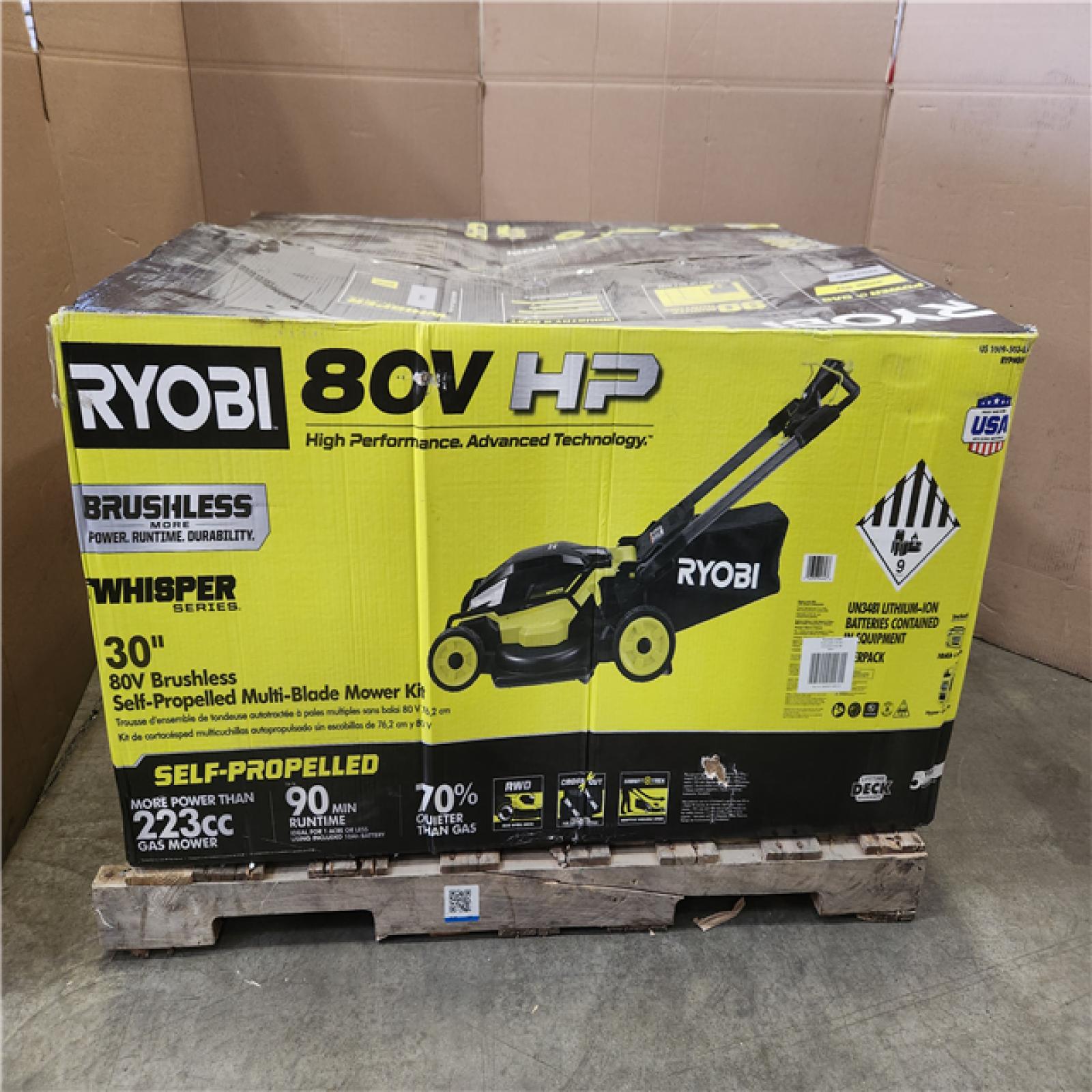 Phoenix NEW RYOBI 80V HP Brushless Battery Cordless Electric 30 in. Multi-Blade Lawn Mower with Battery and Charger (NO BAG)