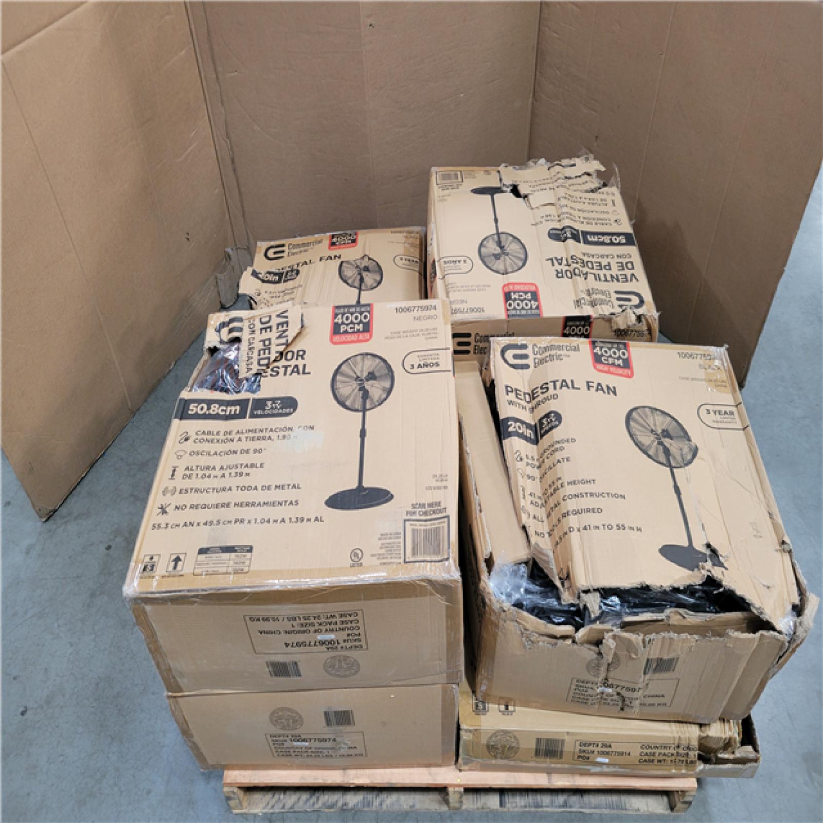 CALIFORNIA AS-IS COMMERCIAL ELECTRIC FAN PALLET