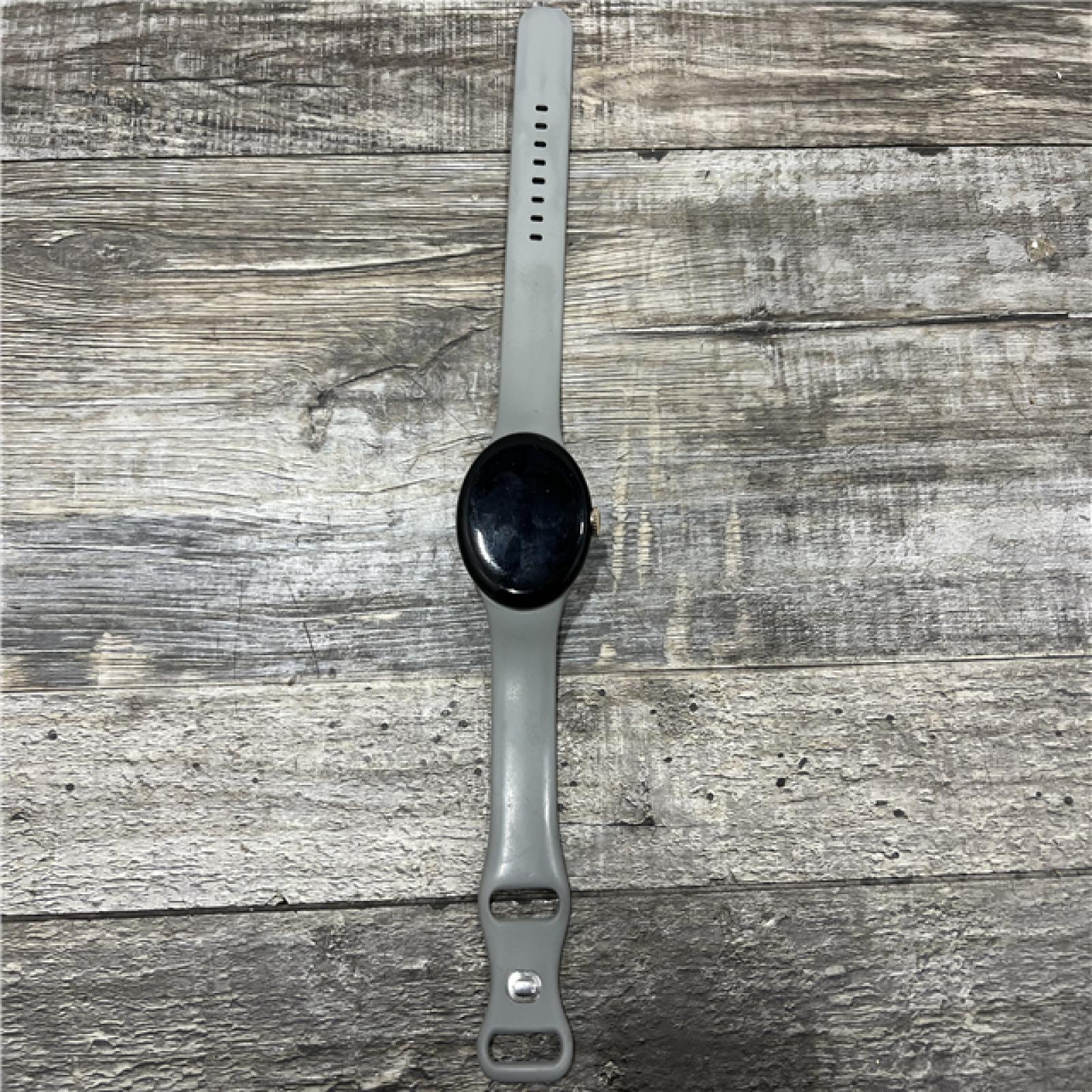 AS-IS Google Pixel Watch-Android Smartwatch-Gold Stainless Steel Case with Hazel Active Band