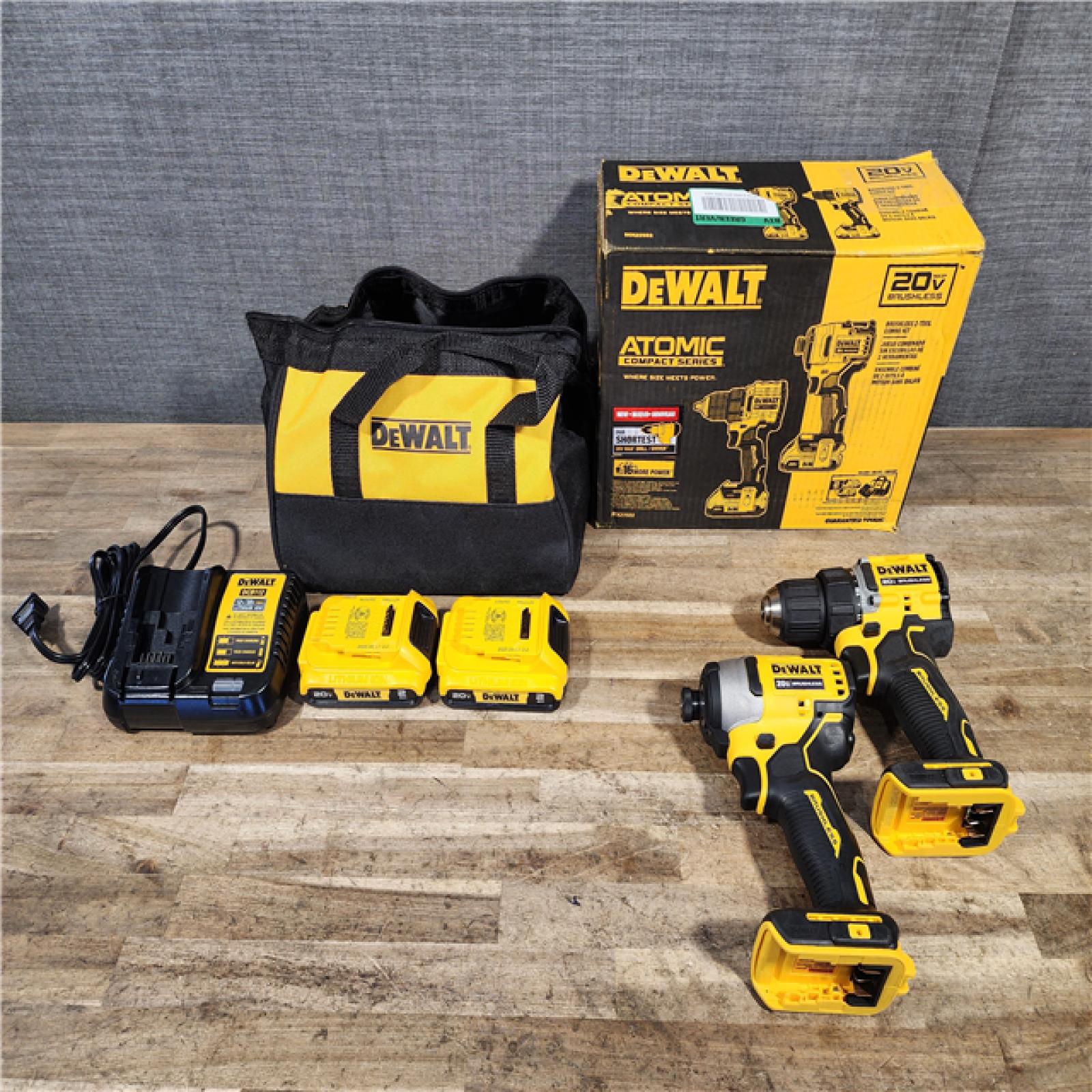 HOUSTON LOCATION - AS-IS DEWALT ATOMIC 20-Volt MAX Lithium-Ion Cordless Combo (2-Tool) Kit