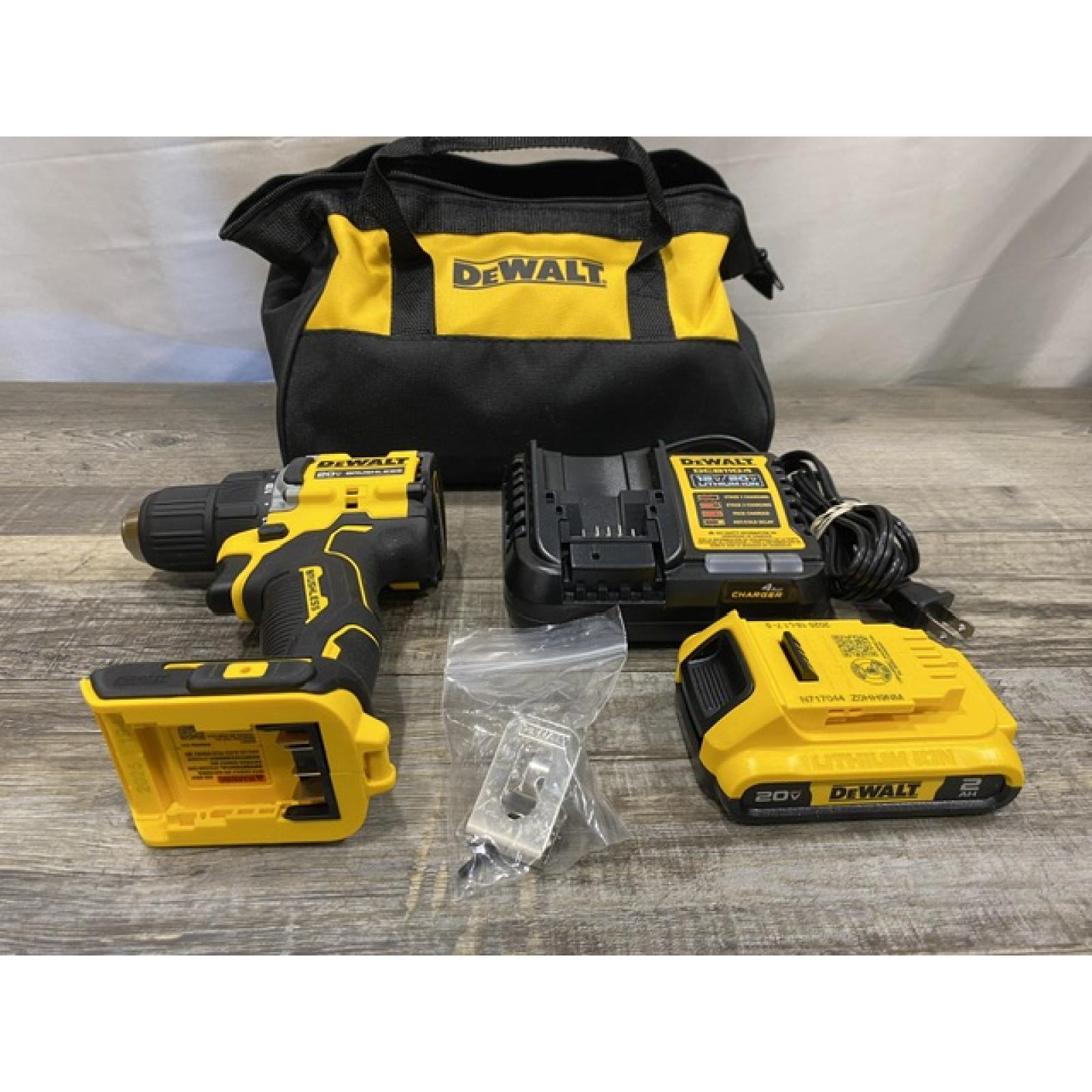 AS-IS DEWALT Atomic 20V Lithium-Ion Cordless Compact 1/2 in. Drill/Driver Kit