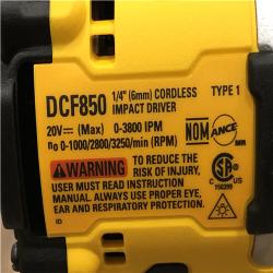 AS-IS DEWALT ATOMIC 20V MAX Lithium-Ion Cordless 1/4 in. Brushless Impact Driver Kit
