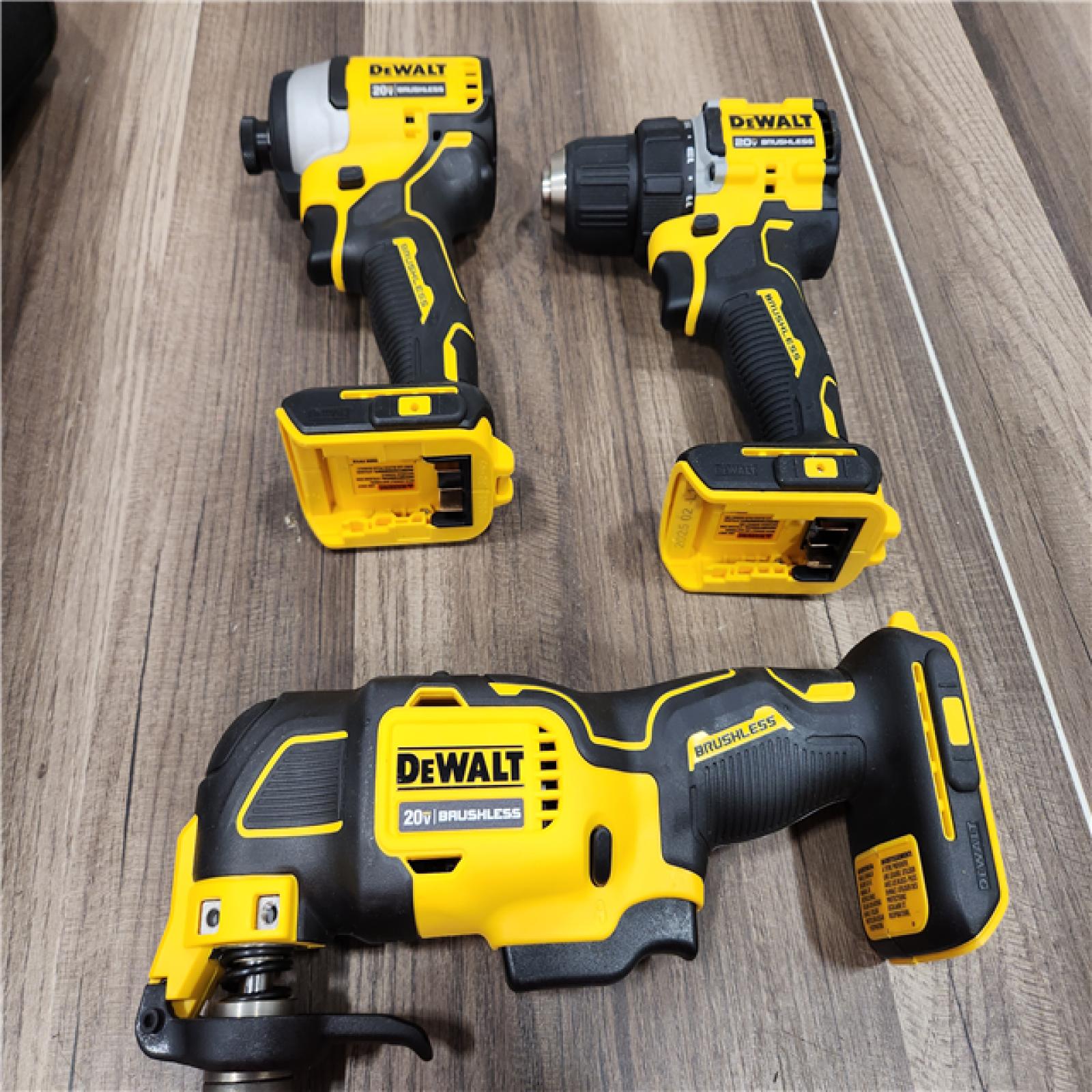 AS-IS DeWalt 20V MAX ATOMIC Cordless Brushless 3 Tool Combo Kit