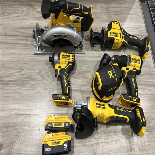 AS-IS DEWALT 20V Lithium-Ion Cordless 6-Tool Combo Kit with Rolling Toolbox