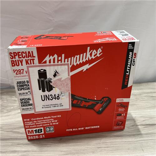 NEW Milwaukee 2626-21 M18 18V Cordless Oscillating Multi-Tool  Variable Speed  REDLITHIUM Battery Compatible  Fast Cutting  Sanding & Scraping Kit