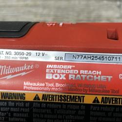 AS-IS Milwaukee FUEL 12V Lithium-Ion Brushless Cordless 1/4 in - 3/8 in Extended Ratchet (Tool-Only)