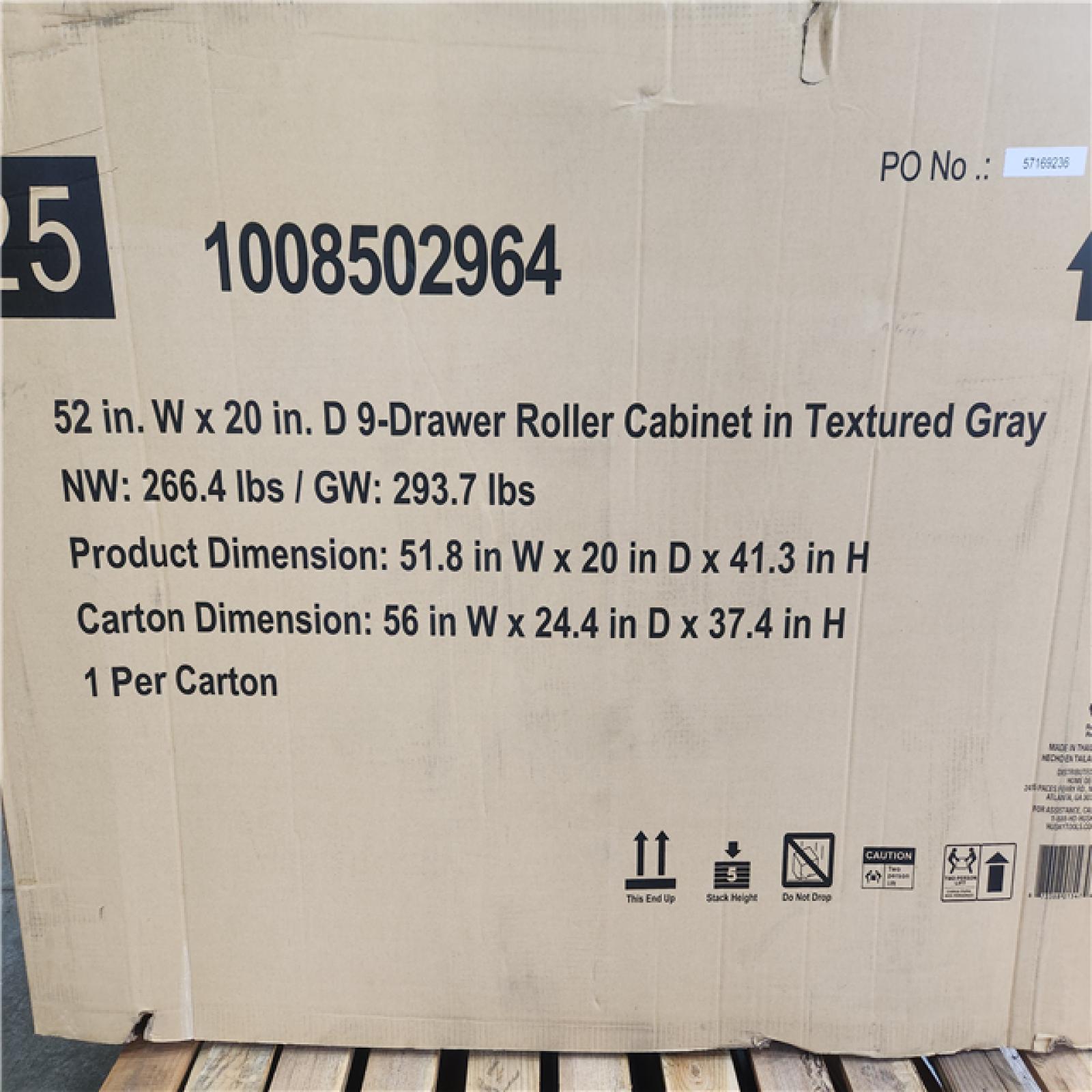 Phoenix NEW Husky Heavy-Duty 52 in. W x 20 in. D 9-Drawer Matte Gray Rolling Tool Cabinet