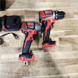 HOUSTON LOCATION - AS - IS Milwaukee 18V Lithium-Ion Cordless Drill Driver/Impact Driver Combo Kit