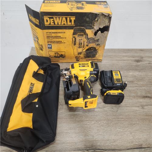 Phoenix Location NEW DEWALT 20V MAX Lithium-Ion 15-Degree Electric Cordless Roofing Nailer Kit with 2.0Ah Battery Charger and Bag