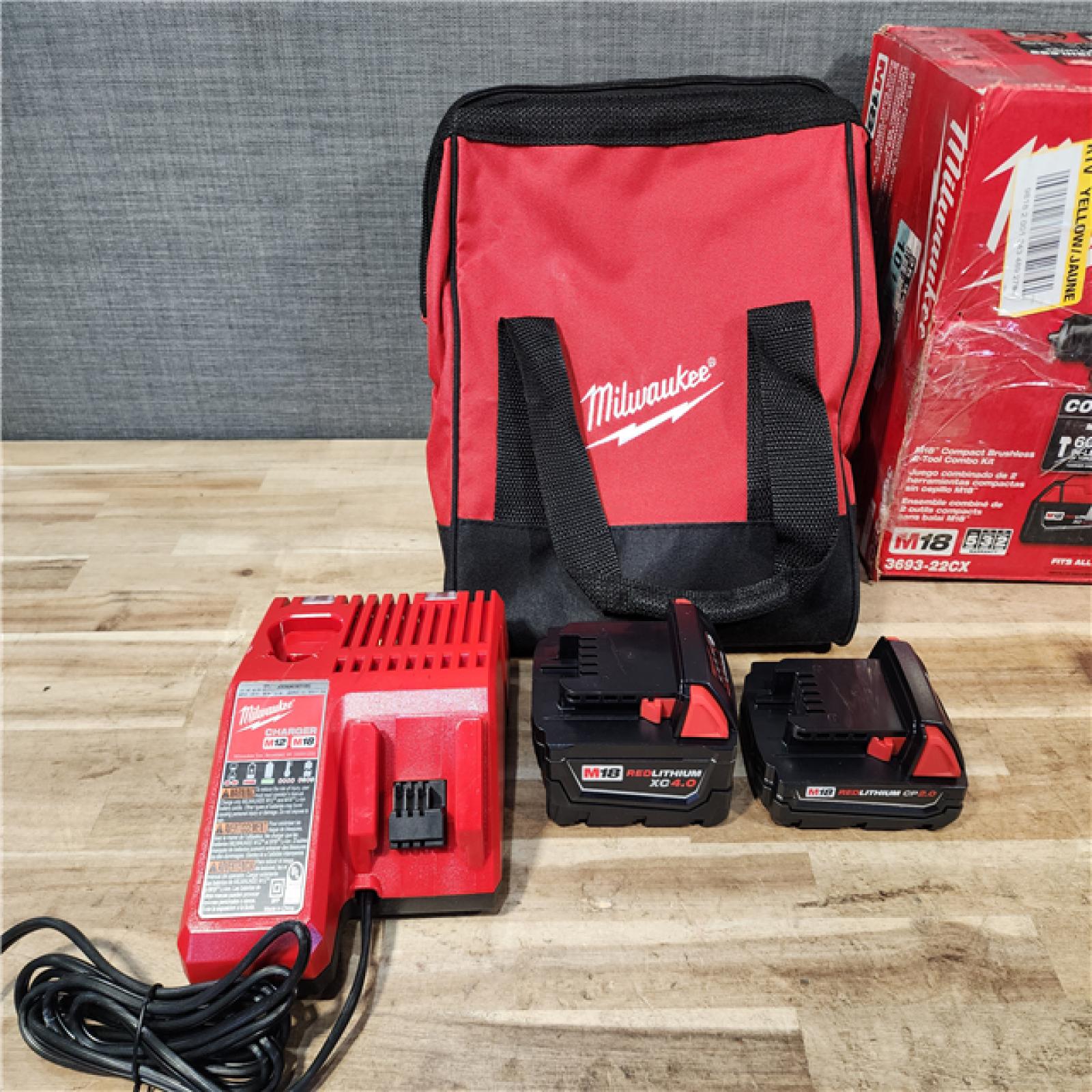 HOUSTON LOCATION - AS-IS Milwaukee 18-Volt Lithium-Ion Brushless Cordless Compact Hammer Drill/Impact Combo Kit