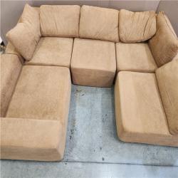 Phoenix AS-IS Brown 5 Piece Modular Armless Sectional Sofa