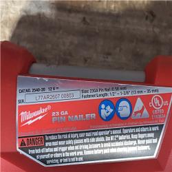 Houston Locations AS-IS Milwaukee Drill Driver and Impact Driver and Pin Nailer and Batteries QTY/2 with Charger