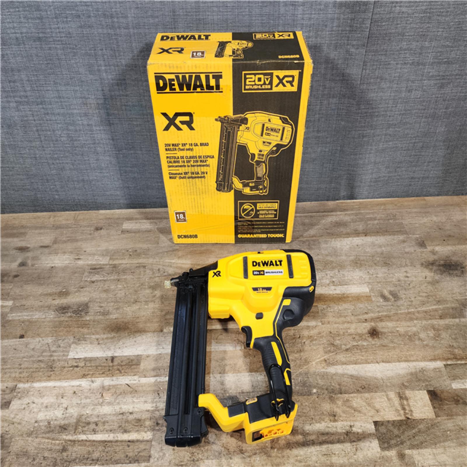 HOUSTON LOCATION - AS-IS DEWALT 20V MAX XR Lithium-Ion Electric Cordless 18-Gauge Brad Nailer (Tool Only)
